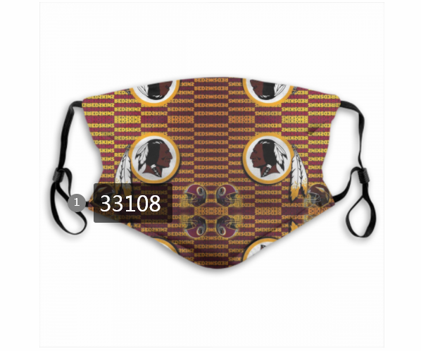 New 2021 NFL Washington Redskins #2 Dust mask with filter->nfl dust mask->Sports Accessory